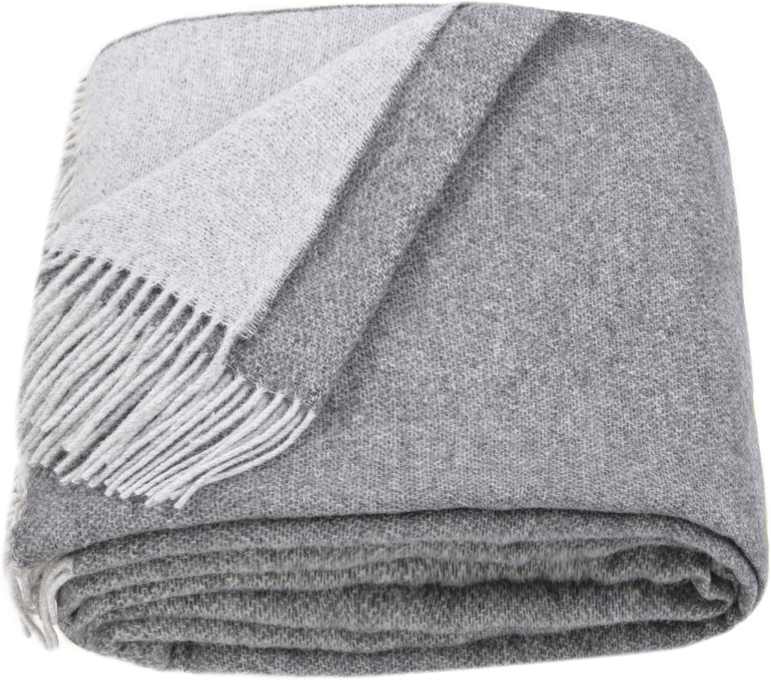 LYHome Merino Wool Blanket, Warm and Soft Throw for Bed and Couch, 55 x 79 Inch
