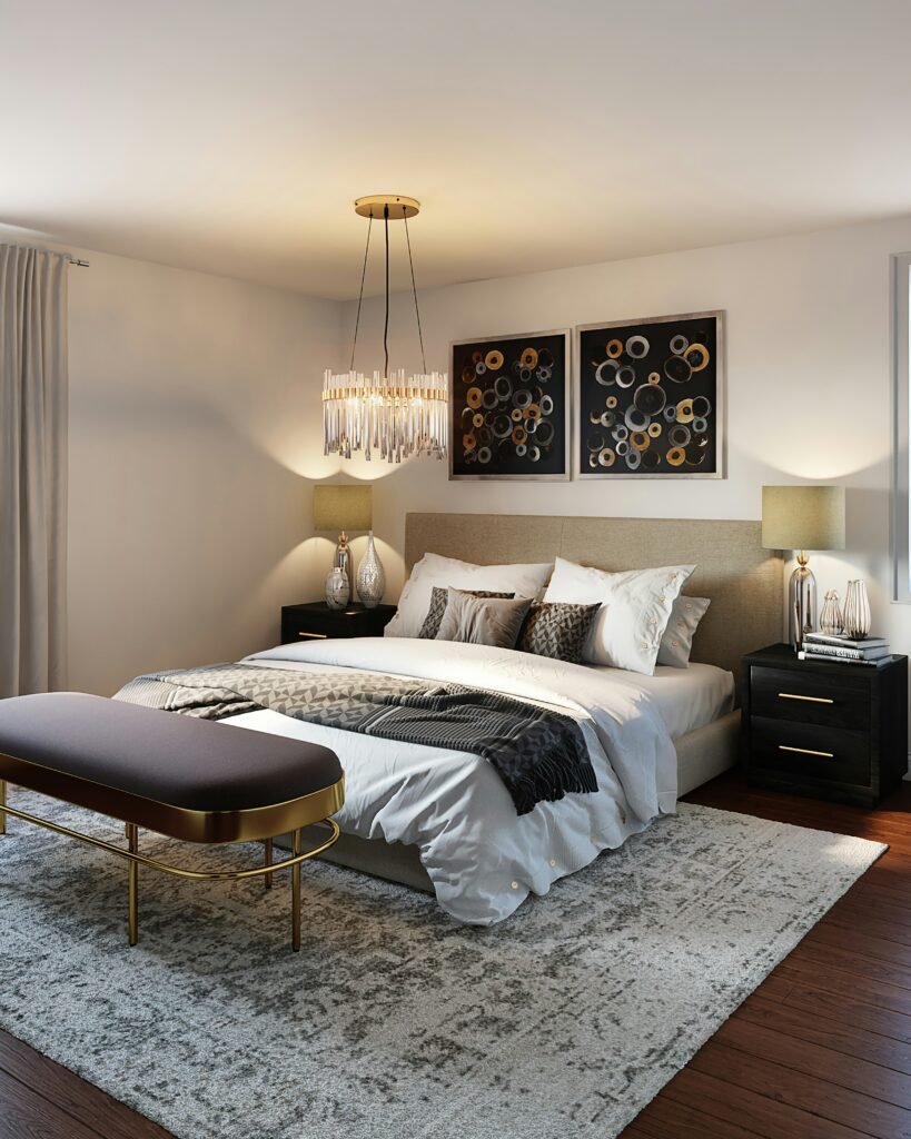 Layered textiles adding comfort and texture to the bed