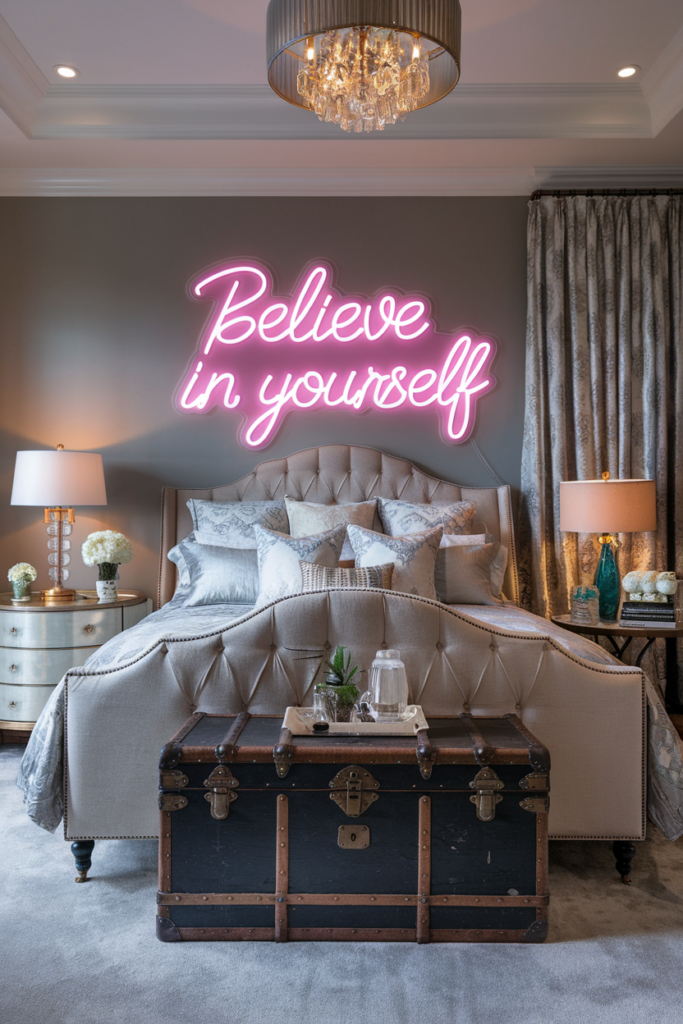A signature personal piece giving the bedroom genuine character