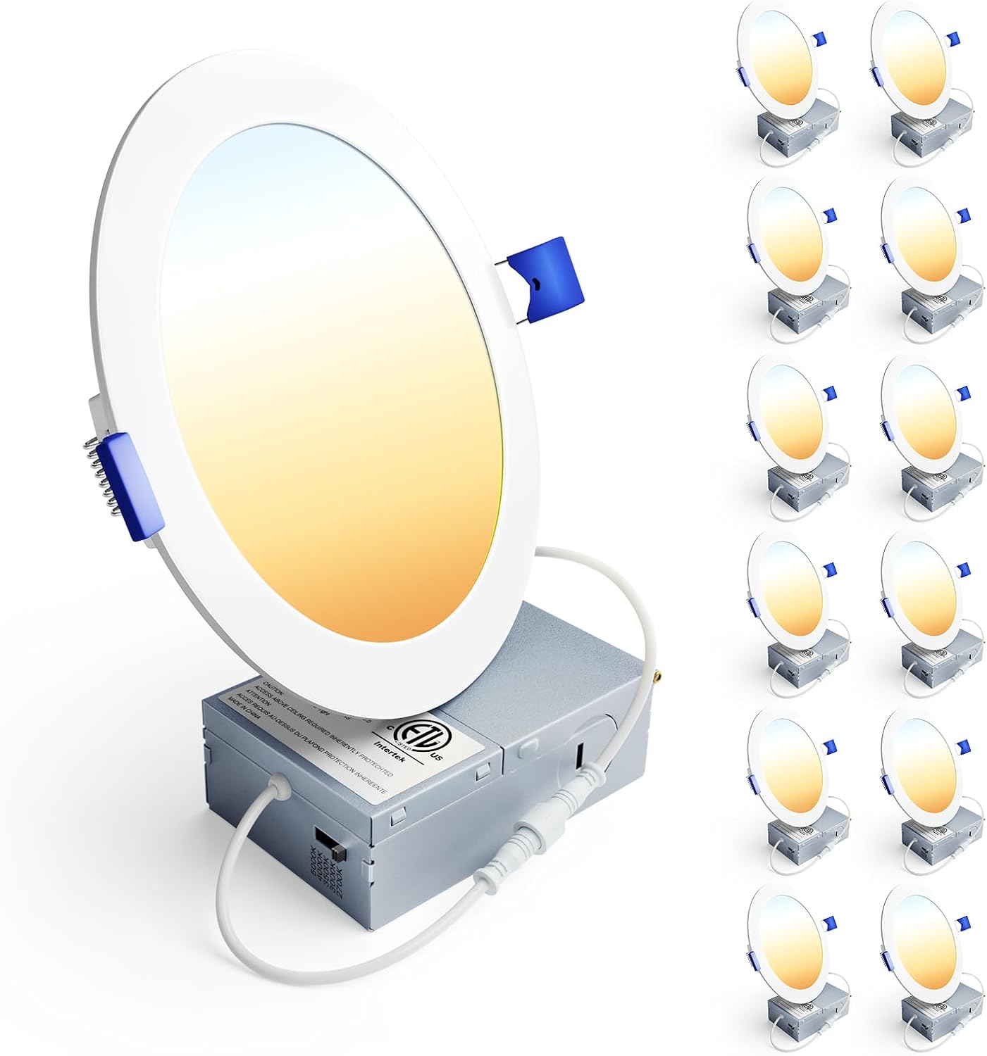 Ensenior 12 Pack 6 Inch LED Recessed Ceiling Lights, 5 CCT, 1200 Lumen