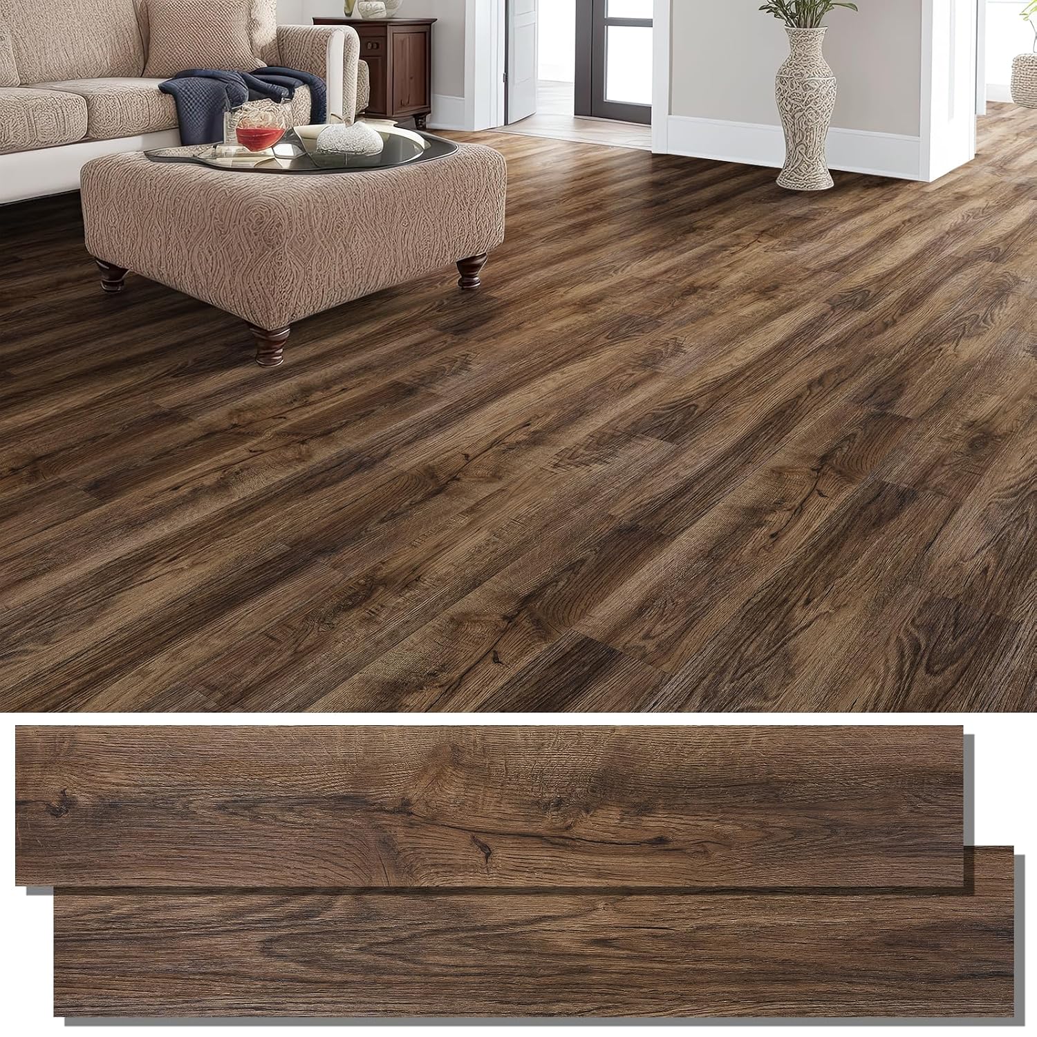 INMOZATA 36 Pack Peel and Stick Waterproof Vinyl Plank Floor Tiles