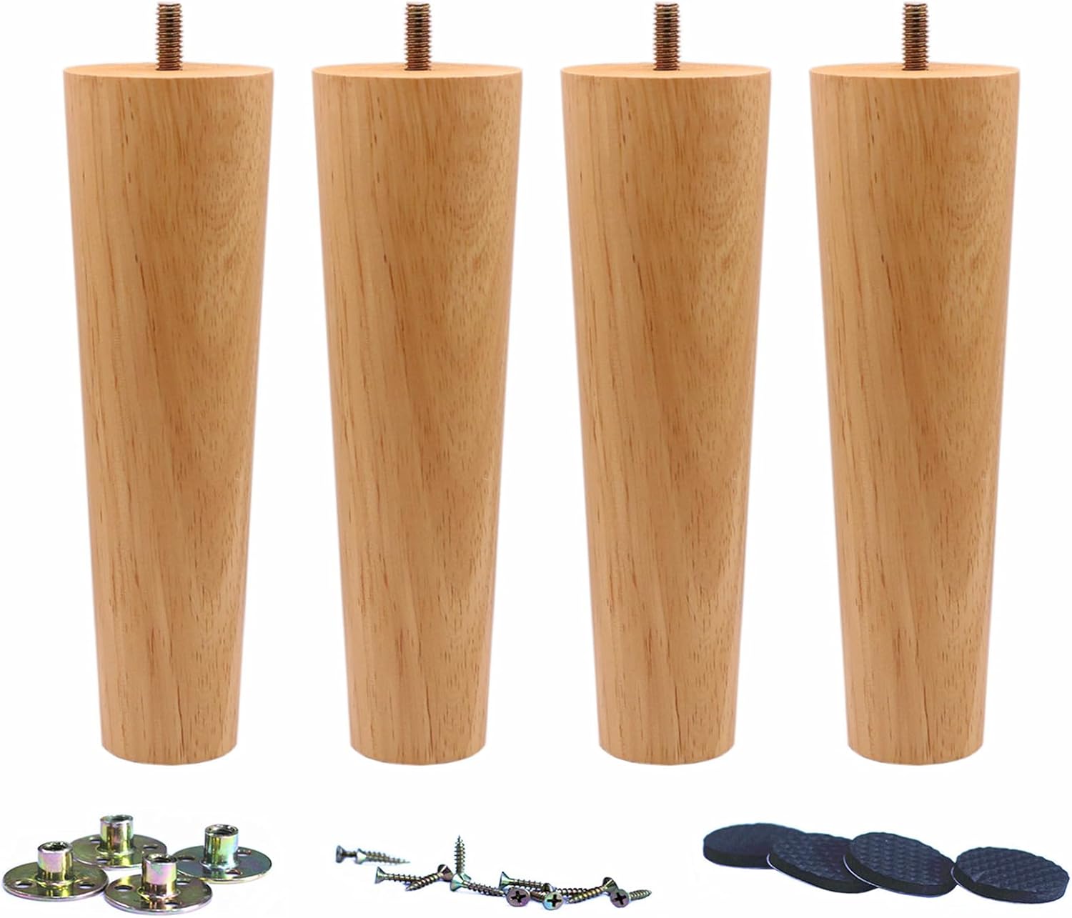 Solid Wood Replacement Furniture Sofa Legs, 8 Inch, Set of 4, Heavy Duty