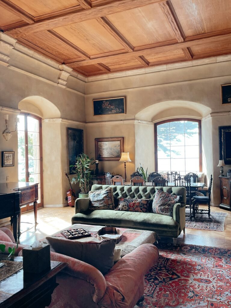 Mid-century color palette established before furniture choices