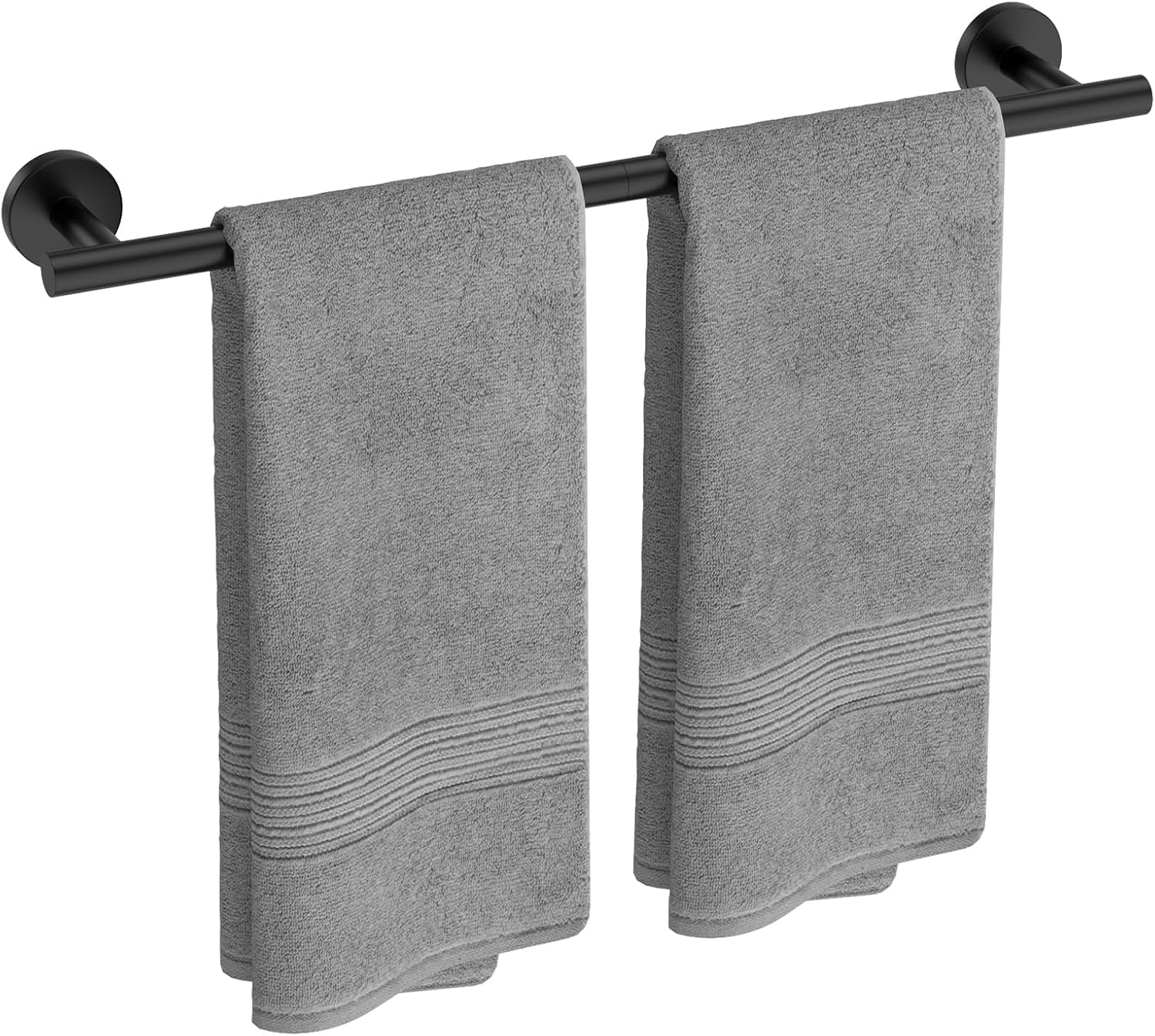 USHOWER Matte Black Towel Bar, 24 Inch, Bathroom Towel Rack