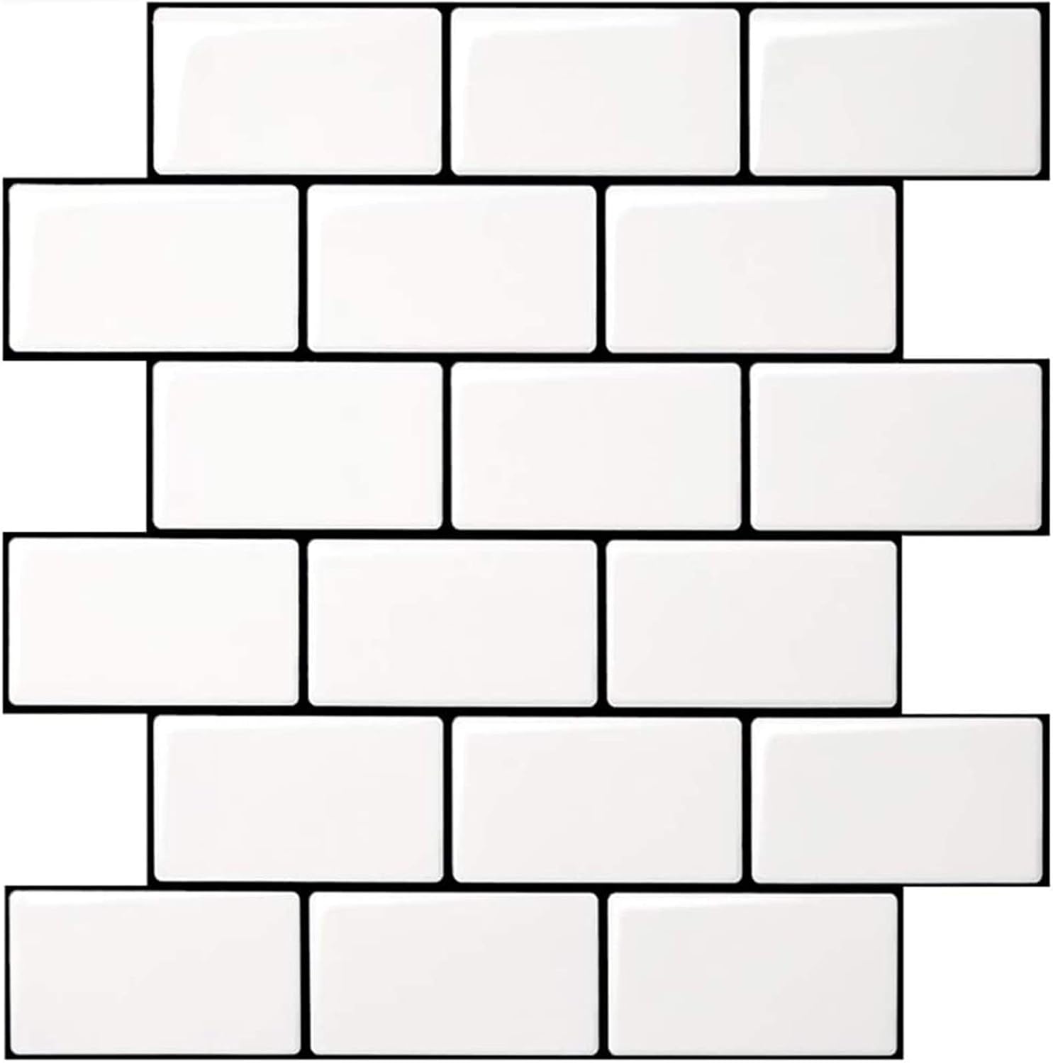 Art3d Peel and Stick Subway Tile Backsplash, 10 Pack, White, 12 x 12 Inch
