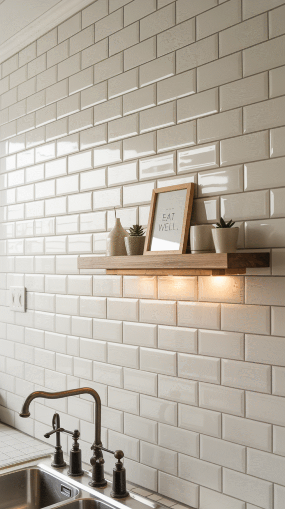 Clean backsplash design blending charm with a polished finish