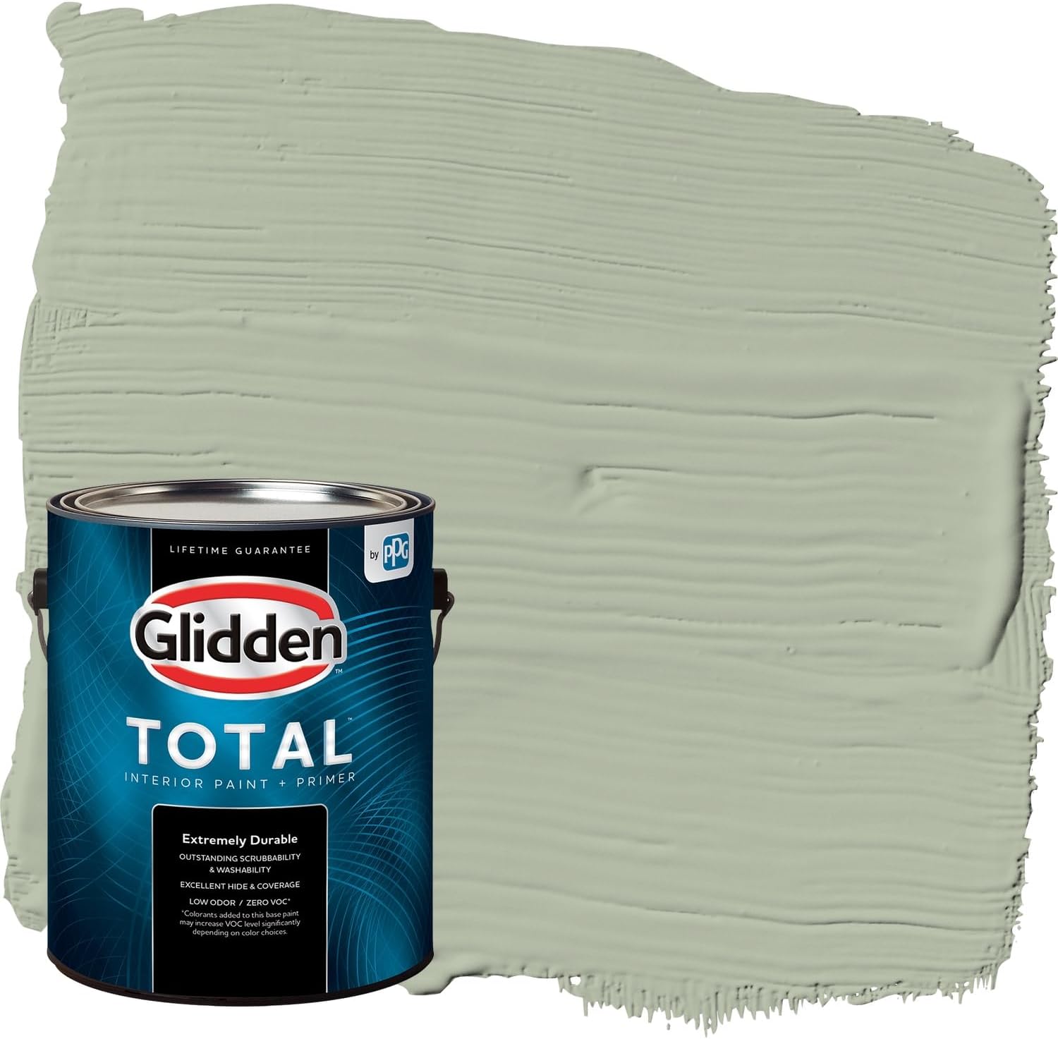 Glidden Total Interior Wall Paint and Primer, Light Sage Green, Semi-Gloss