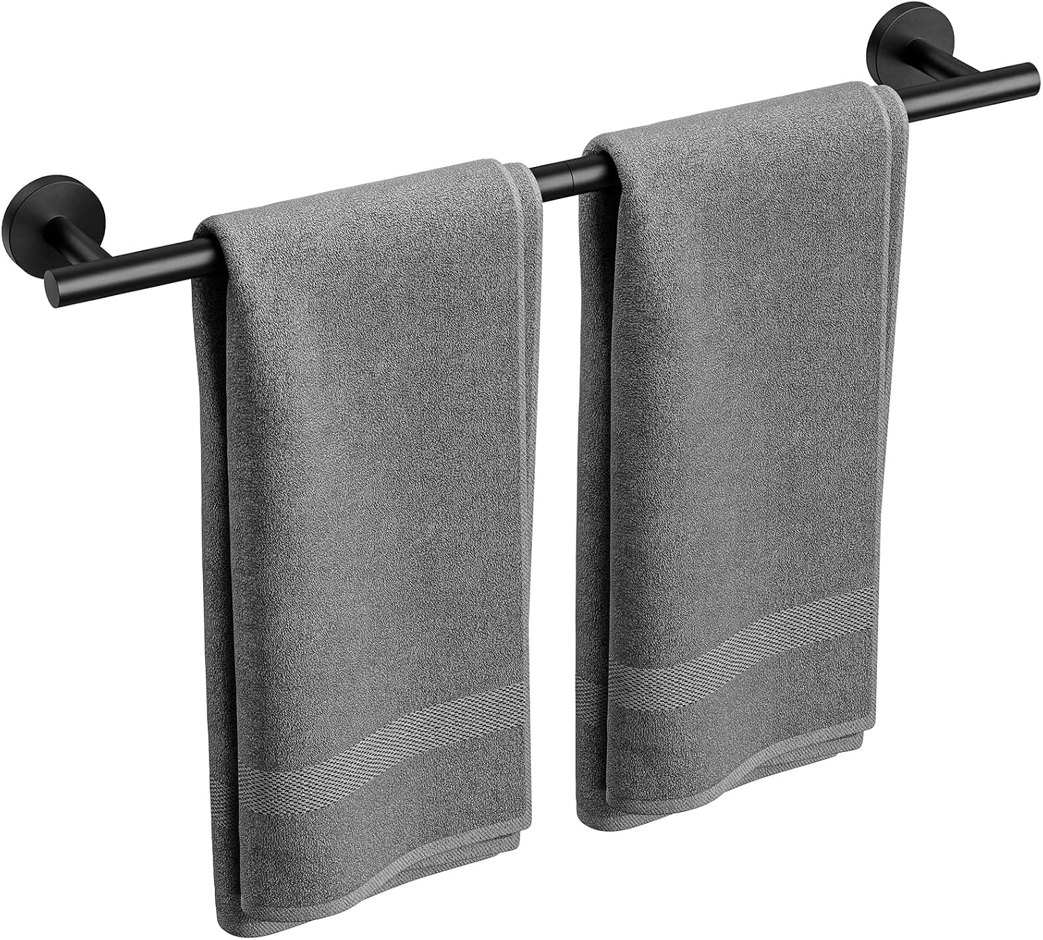 Matte Black Towel Bar, 24 Inch, Modern Bathroom Towel Rack