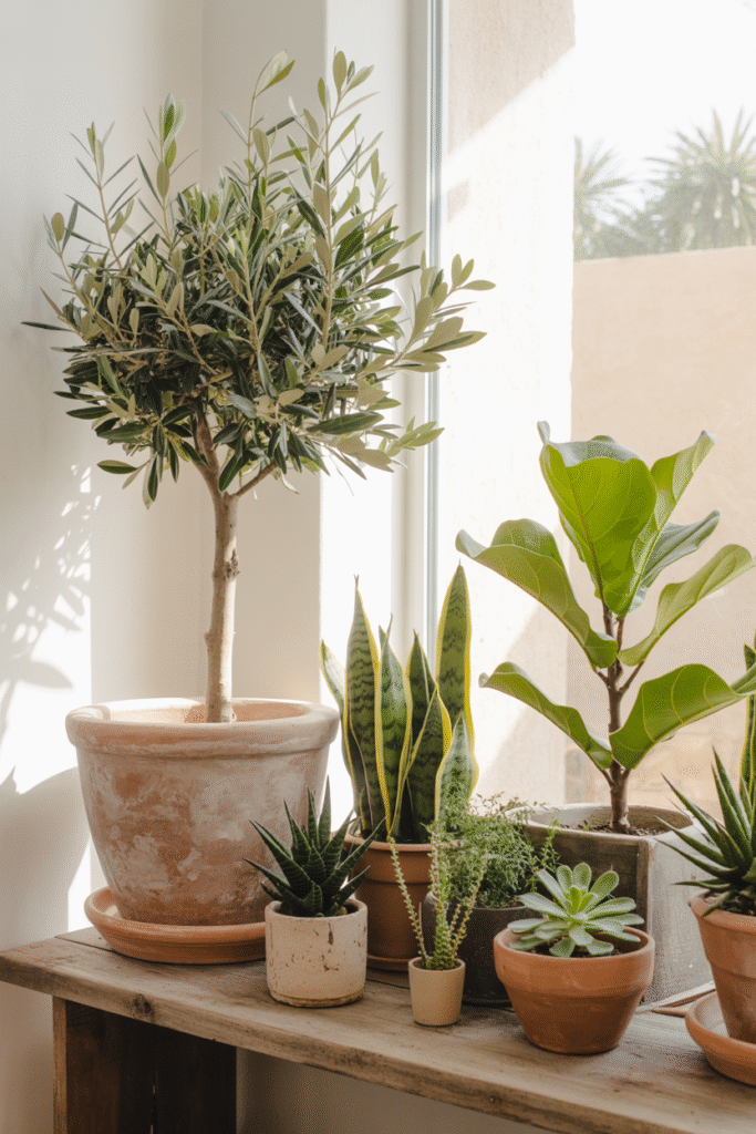 Indoor plants carrying the Mediterranean mood throughout the home