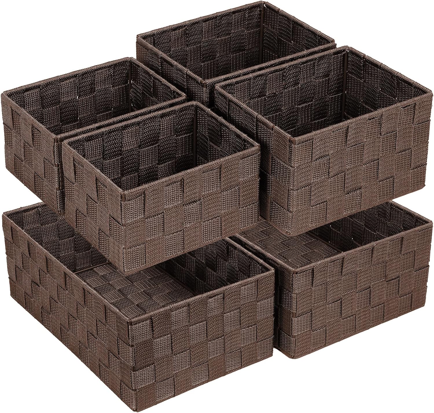 Posprica Woven Storage Baskets for Organizing, 6 Pack