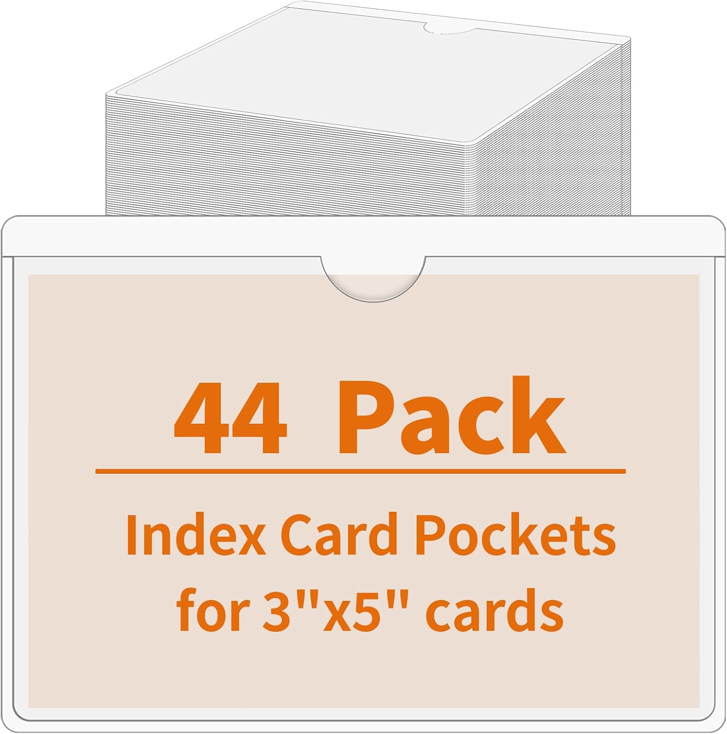 Clear Adhesive Label Pockets for Storage Bins, 3 x 5 Inch, 44 Pack