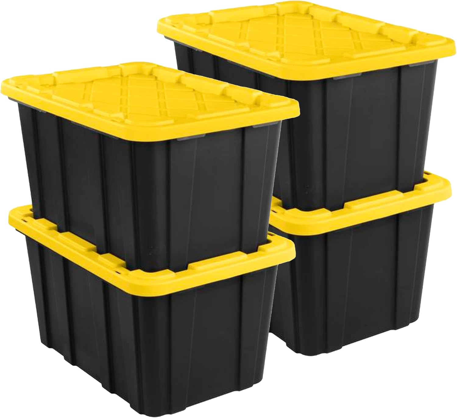 Sterilite Industrial Storage Totes with Lids, 27 Gallon, 4 Pack
