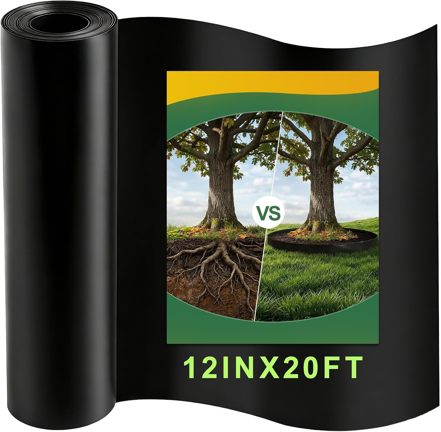 Convivium Tree Root Barrier, 12 Inch x 20 Ft, Heavy-Duty HDPE Bamboo Barrier