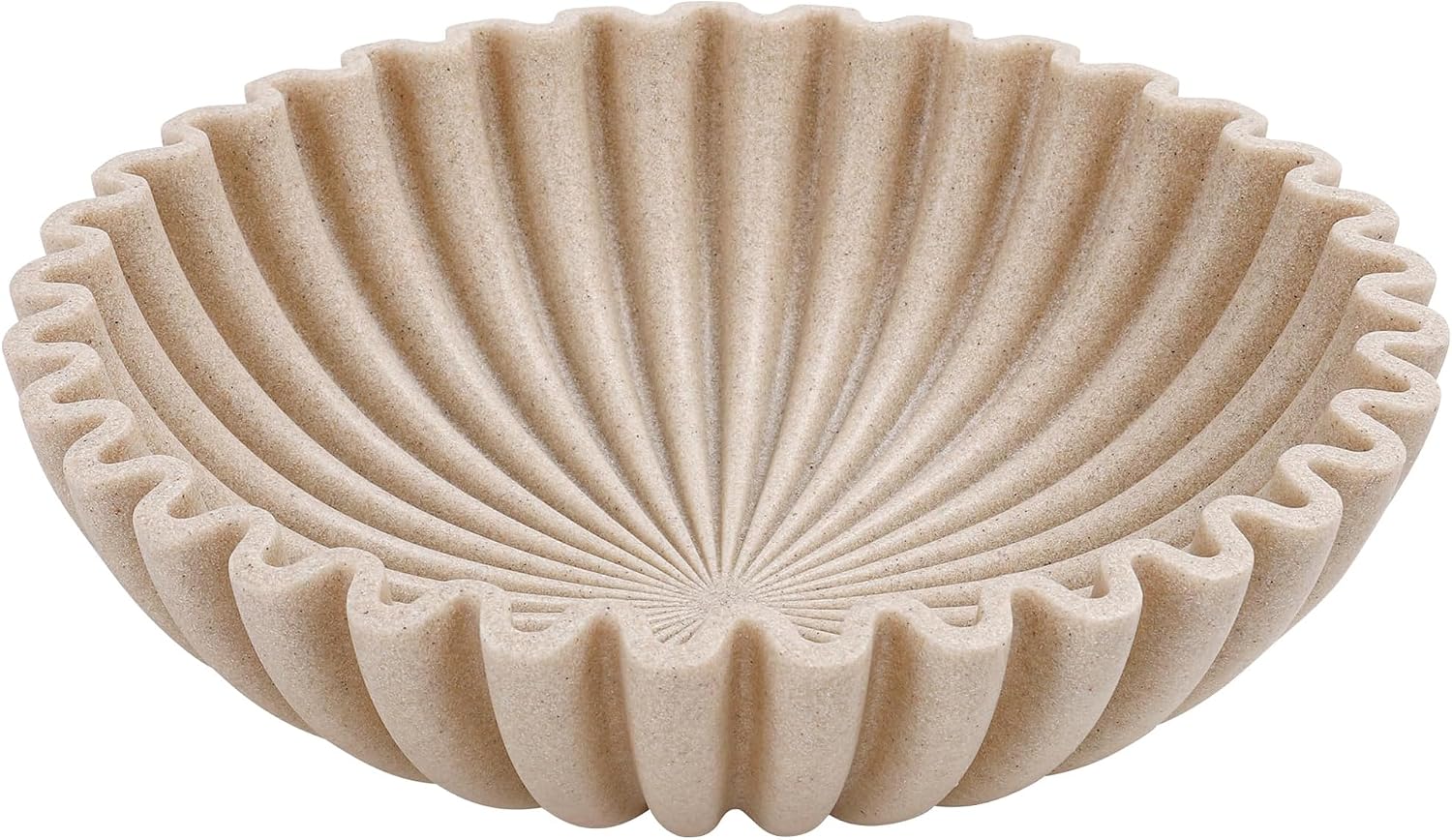 YMXYJM Large Decorative Bowl, Modern Handcrafted Ribbed Centerpiece