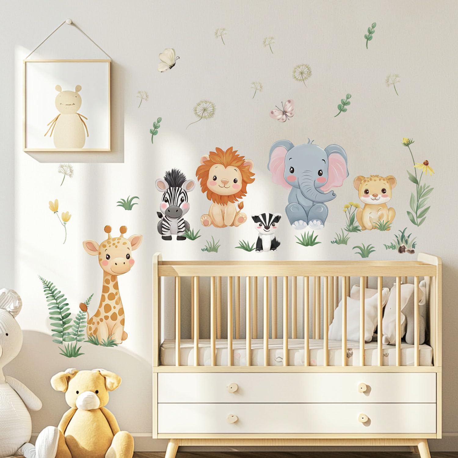 Jungle Animals Wall Decals for Kids Bedroom, Nursery and Playroom