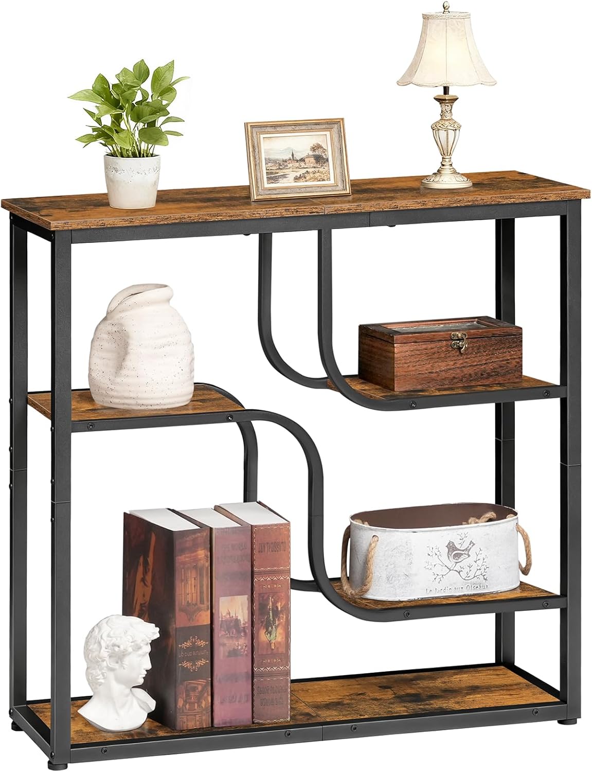 HOOBRO 29.5 Inch 5-Tier Narrow Console Table for Entryway