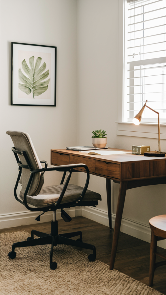 Personalized desk setup fitting a home office's character