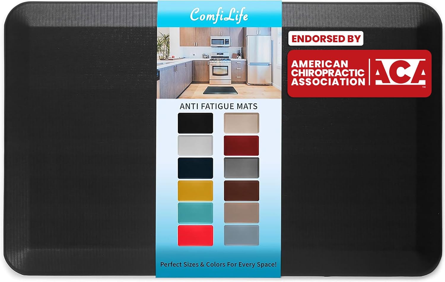 ComfiLife Anti Fatigue Kitchen Floor Mat, 3/4 Inch Thick