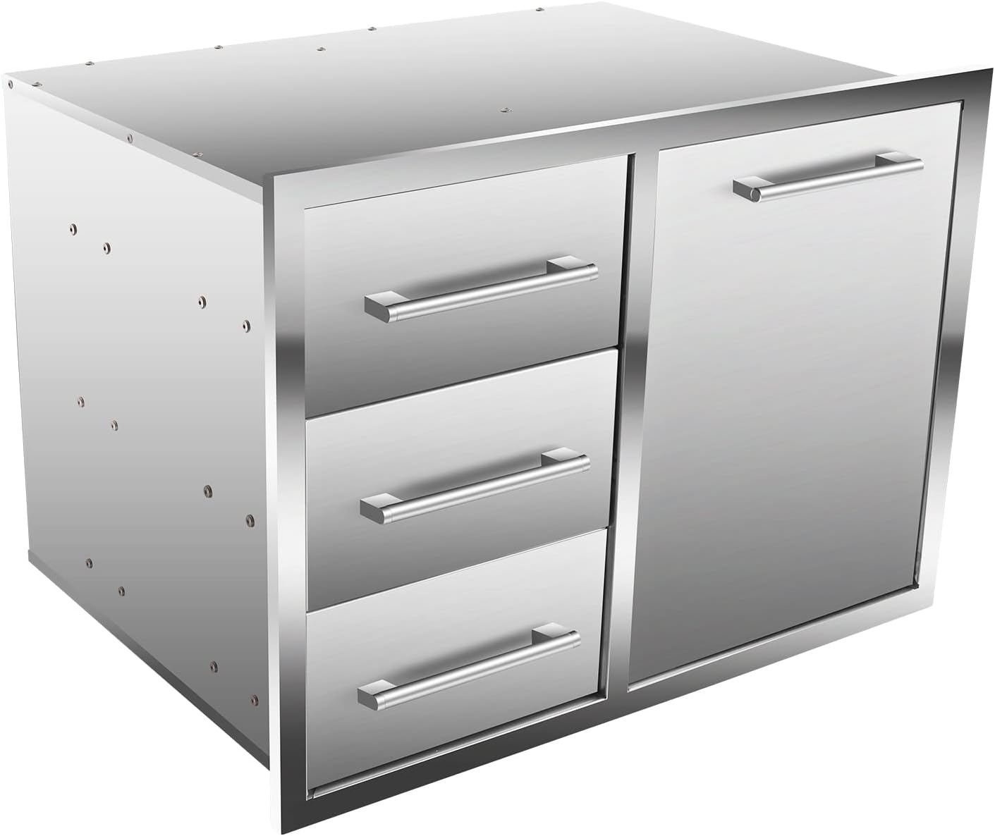 Outdoor Kitchen Drawer and Door Combo, Triple Drawers, Stainless Steel