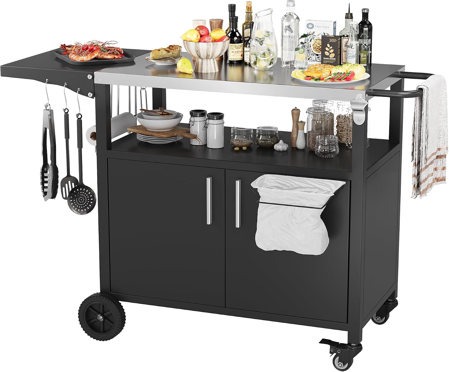 Vongrasig Outdoor Grill Cart and Patio Kitchen Island with Storage