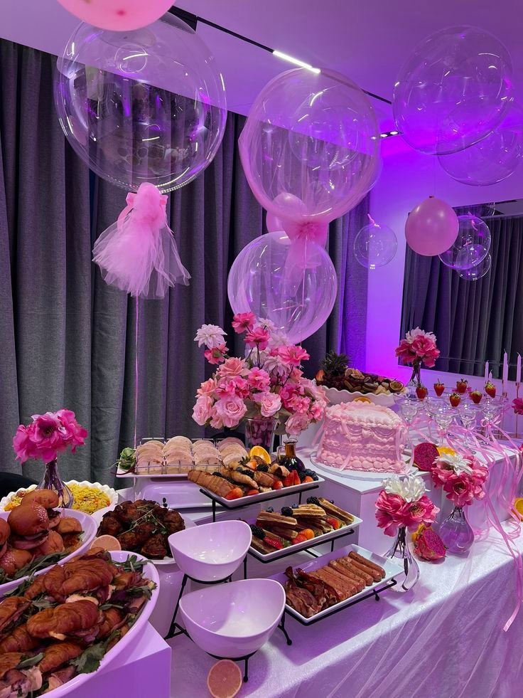 Photo-ready party table setup with natural lighting and a clean background