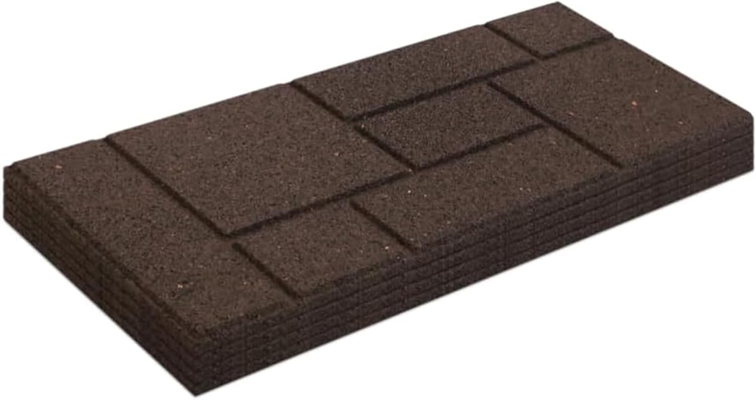 Tierra Verde Cobblestone-Look Rubber Stair Treads, 24 x 10 Inch, Brown, 4 Pack