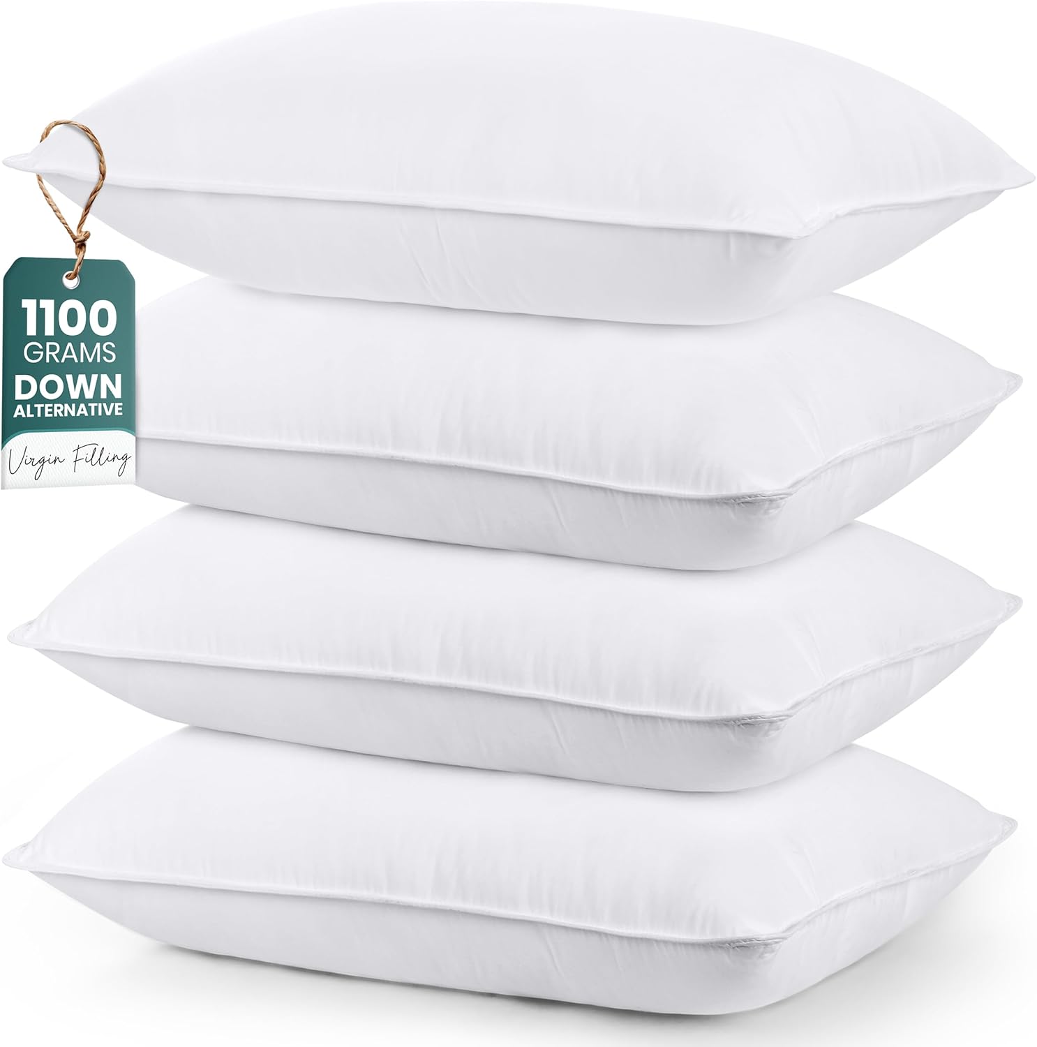 Utopia Bedding Hotel Bed Pillows, White, Queen Size, Set of 4