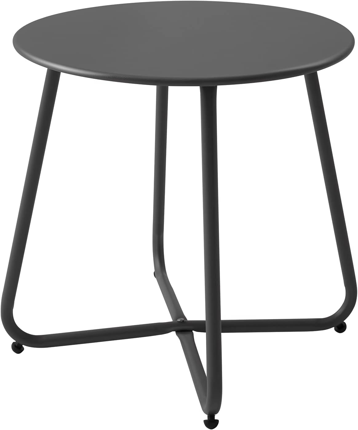 Meluvici Small Round Patio Side Table, Waterproof Weather Resistant Steel