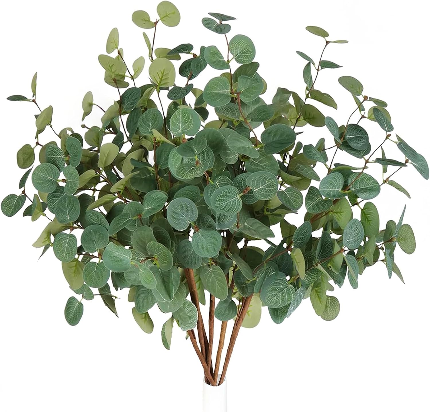 Artificial Eucalyptus Stems, 6 Pack, Faux Greenery for Vases