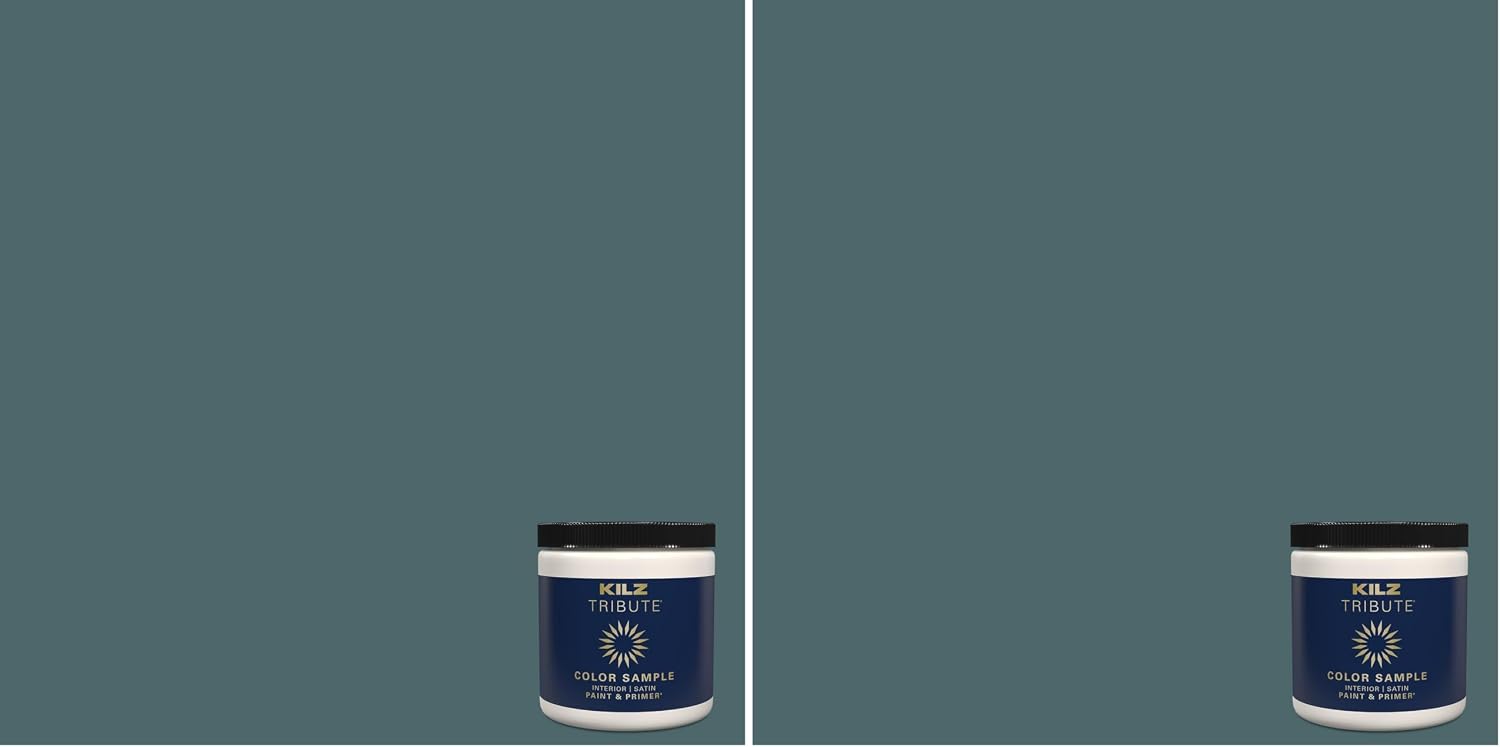 KILZ TRIBUTE Interior Paint and Primer Color Sample, Oceans Deep, 8 Ounces, Pack of 2