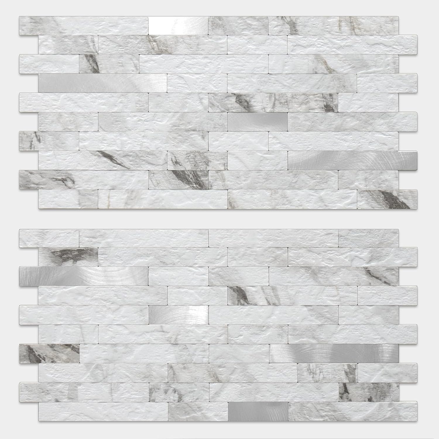 DICOFUN White Marble Peel and Stick Backsplash Tile, 20 Sheets