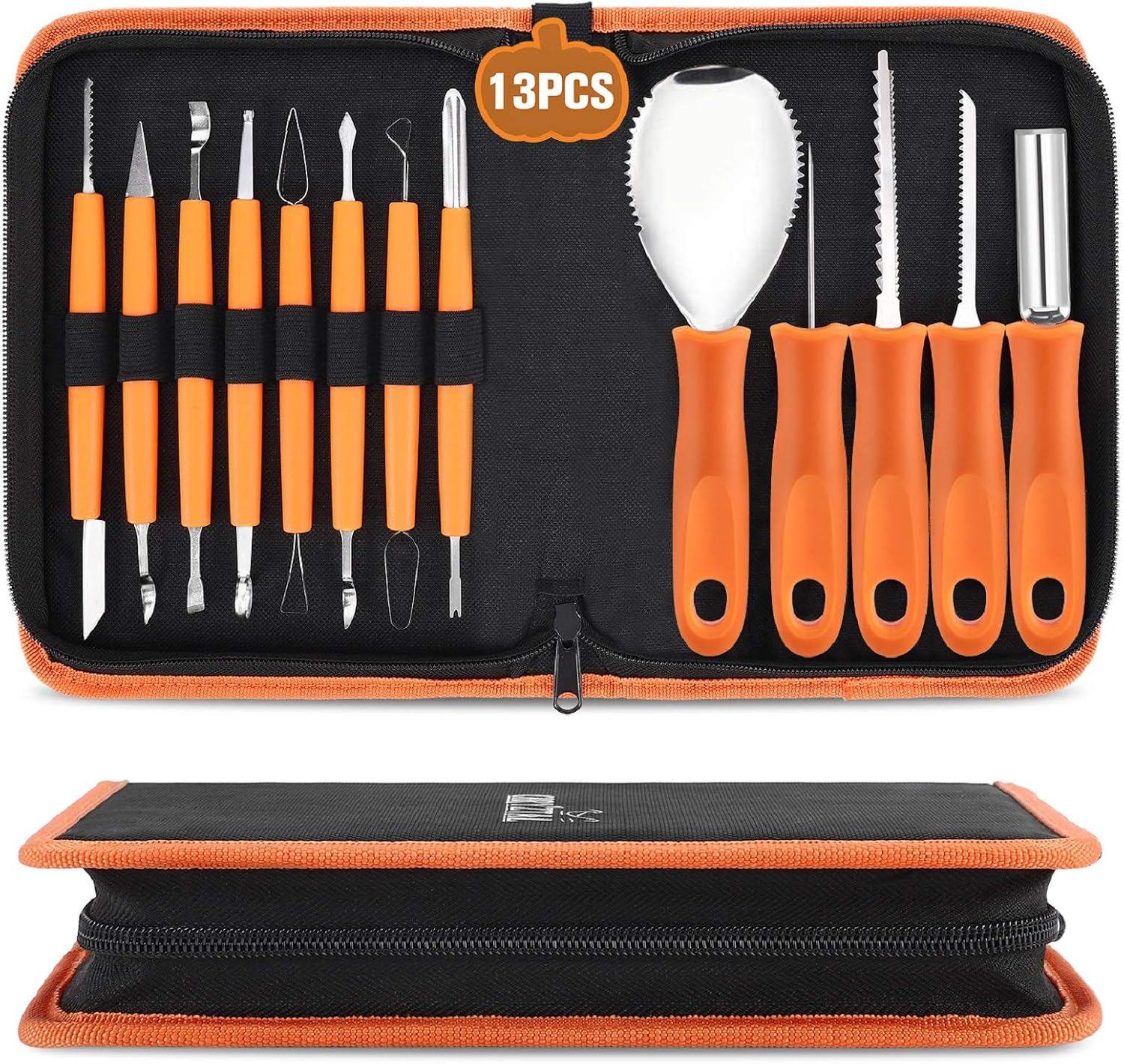 CHRYZTAL 13 Piece Professional Pumpkin Carving Kit, Heavy Duty Stainless Steel