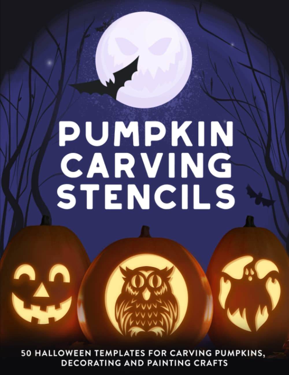 Pumpkin Carving Stencils, 50 Halloween Templates for Carving and Painting