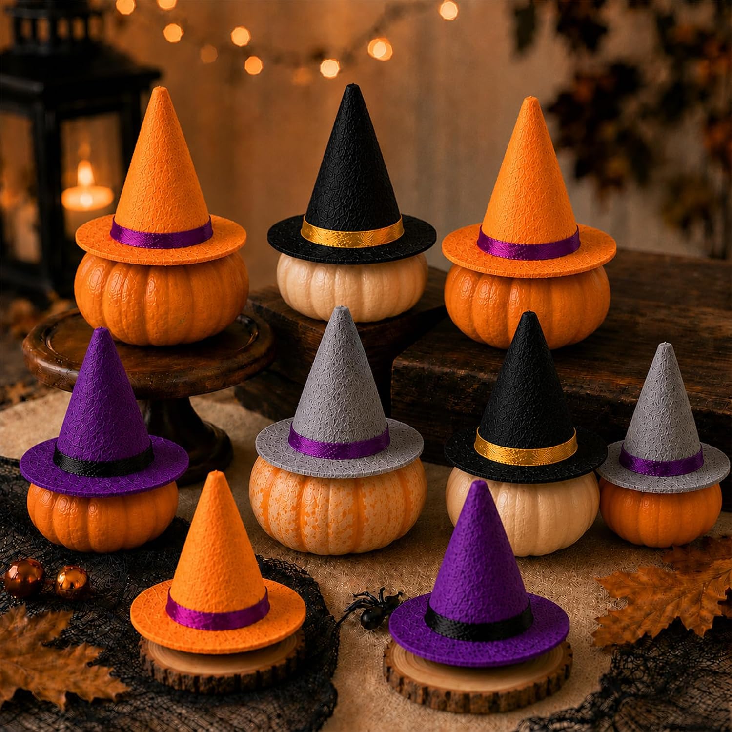 RAINFLOW 20 Piece Witch Hats for Pumpkins, Crafts and Table Decor