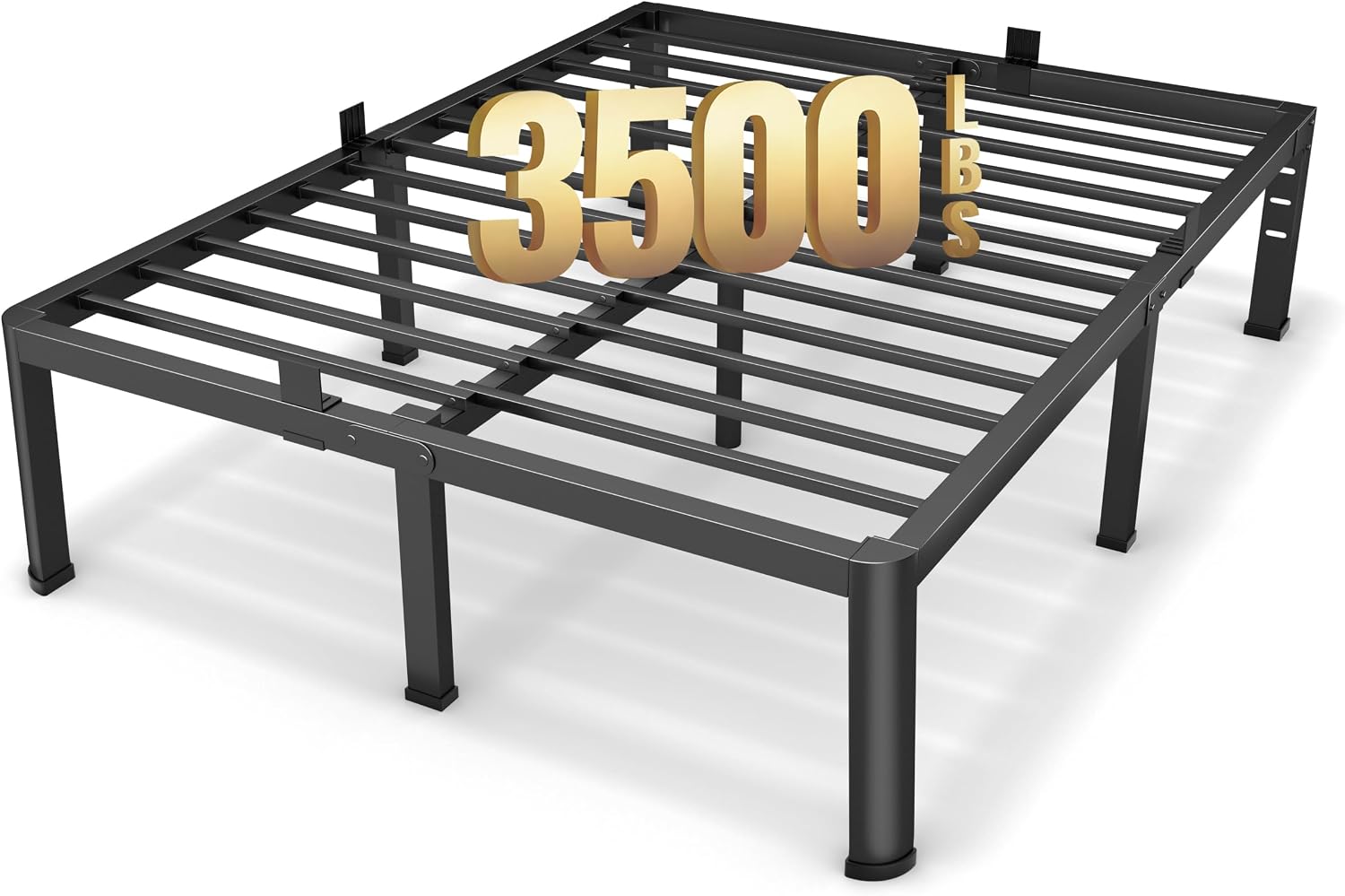 Superay 18 Inch Queen Size Metal Platform Bed Frame with Round Corners Leg