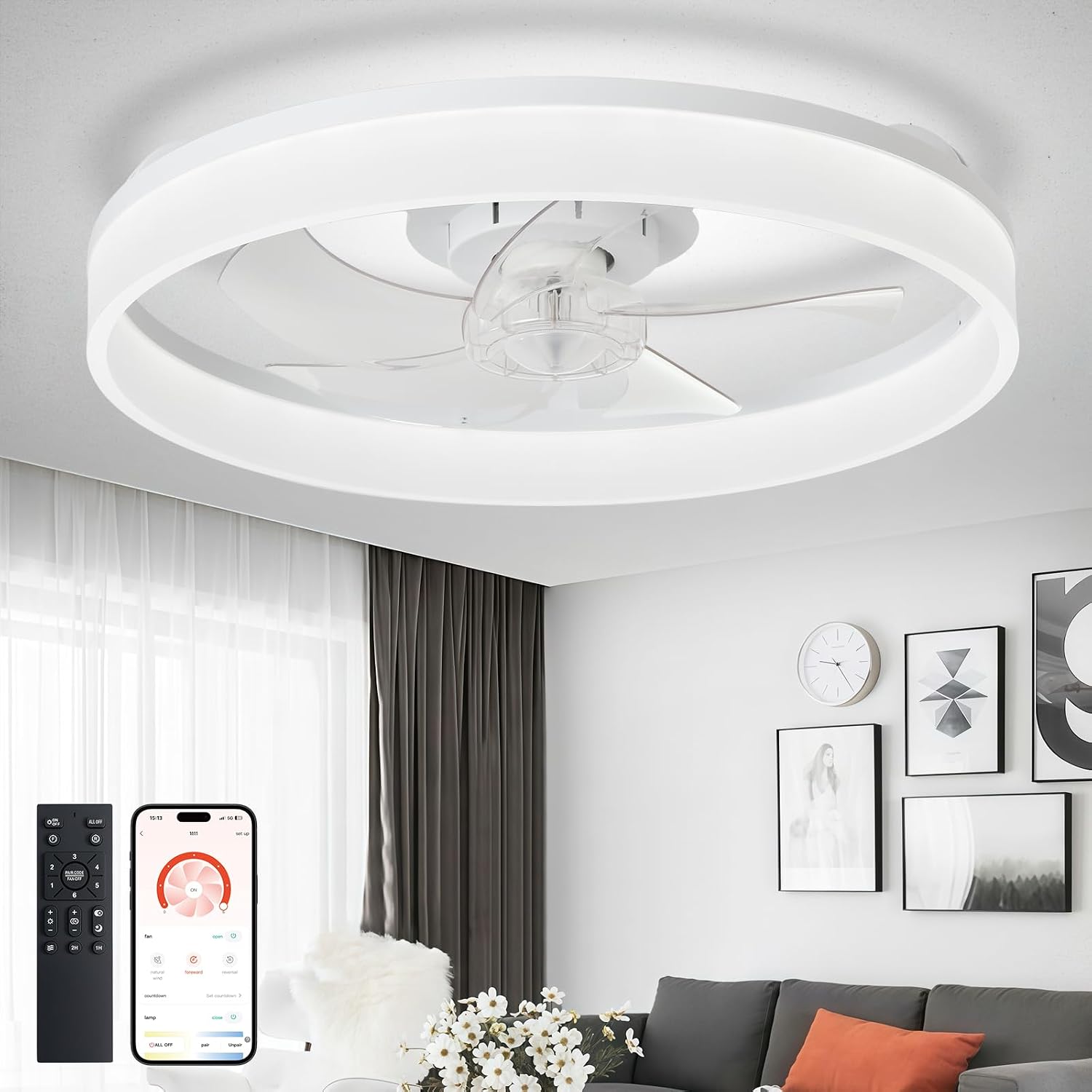 DLLT Modern Ceiling Fans with Lights: 20