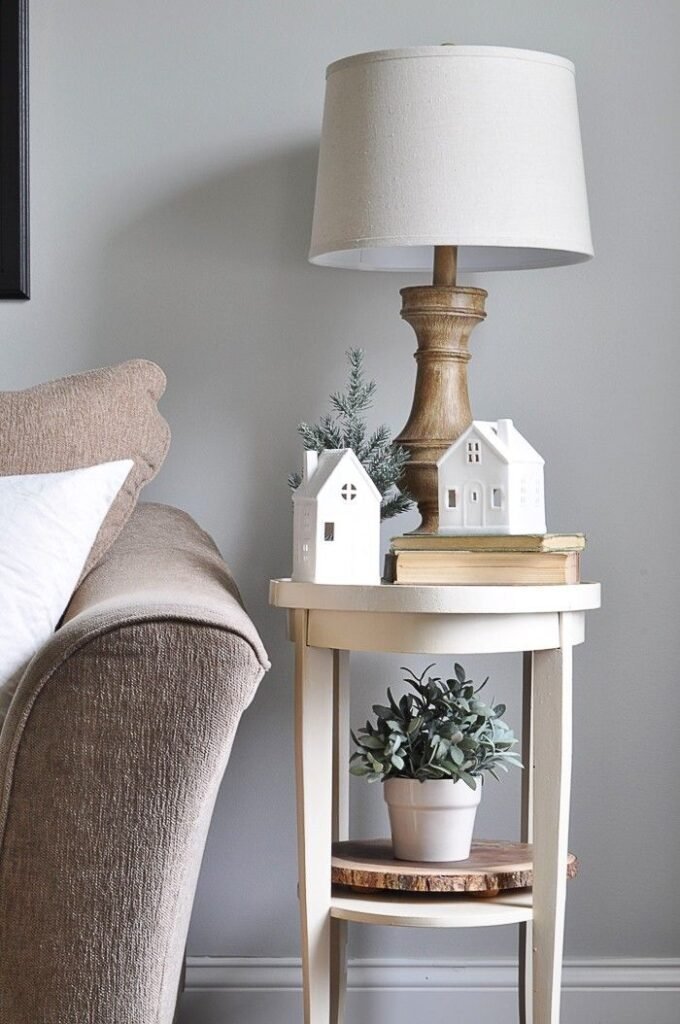 Side table styled following a simple height, texture and personality formula
