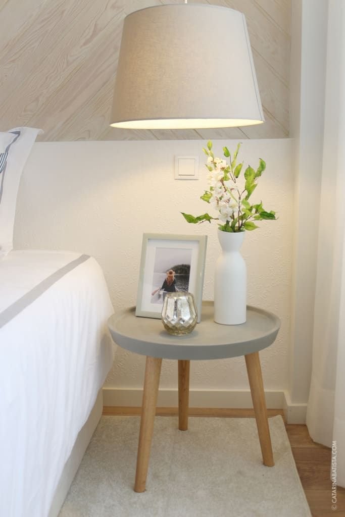 Personal framed photo and keepsakes styled on a side table