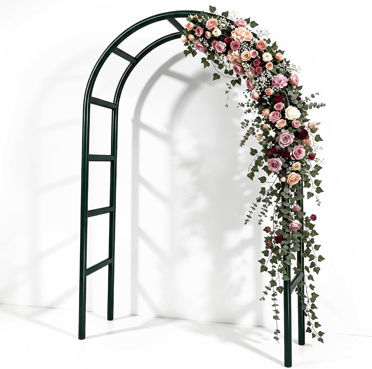 RUBFAC 7.8 Ft Metal Garden Arch Trellis for Climbing Plants
