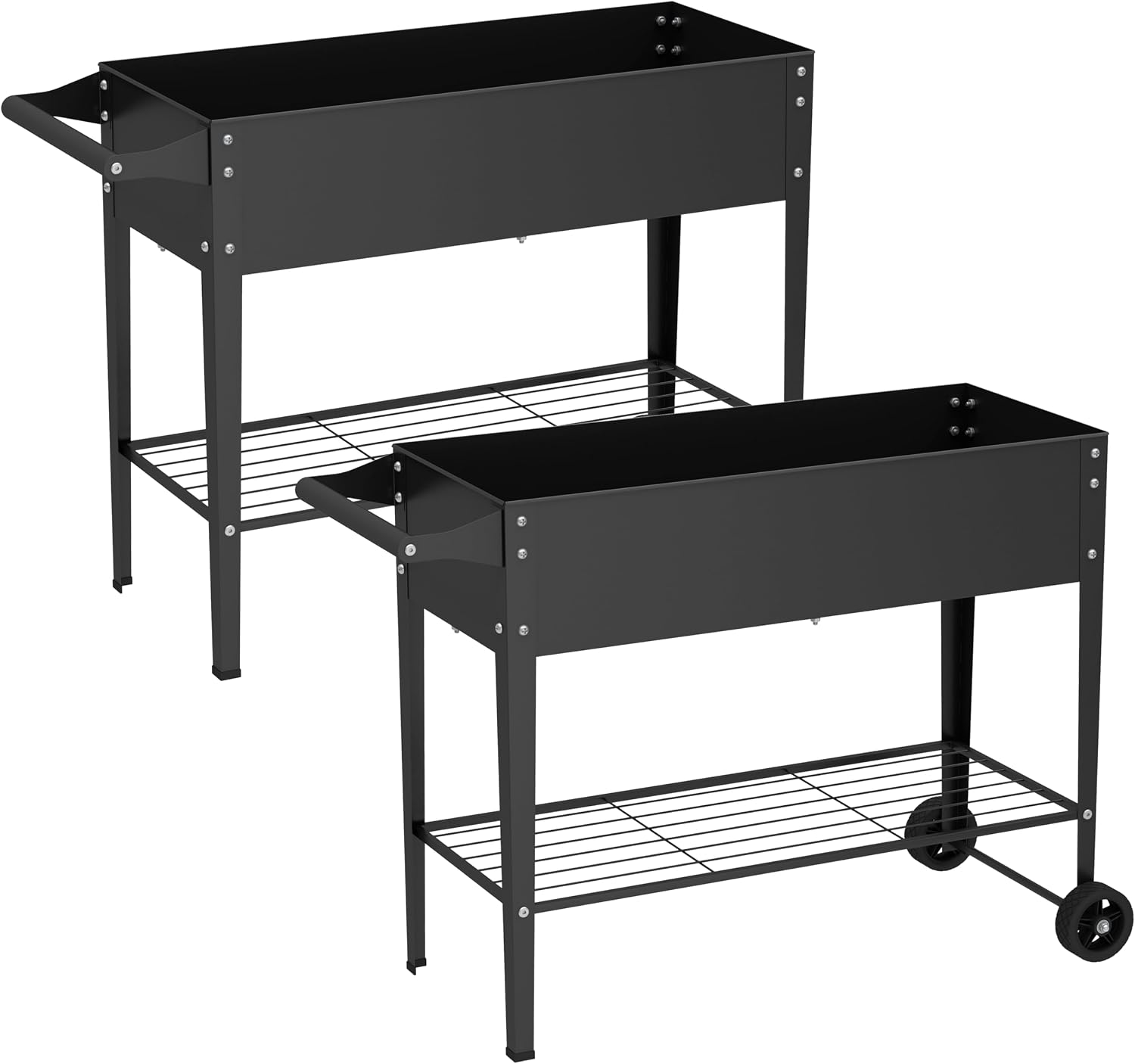 Elevate 32 Inch Tall Raised Garden Beds with Wheels, 2 Pack