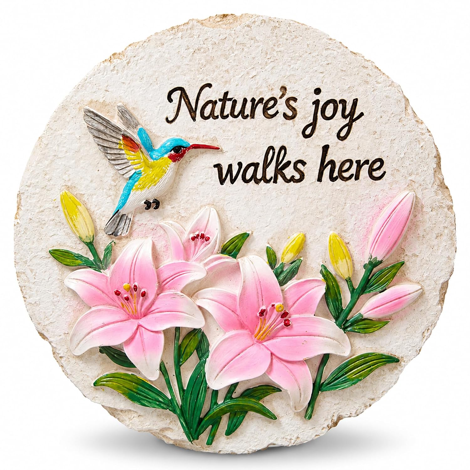 Hummingbird Garden Stepping Stone, 9 Inch