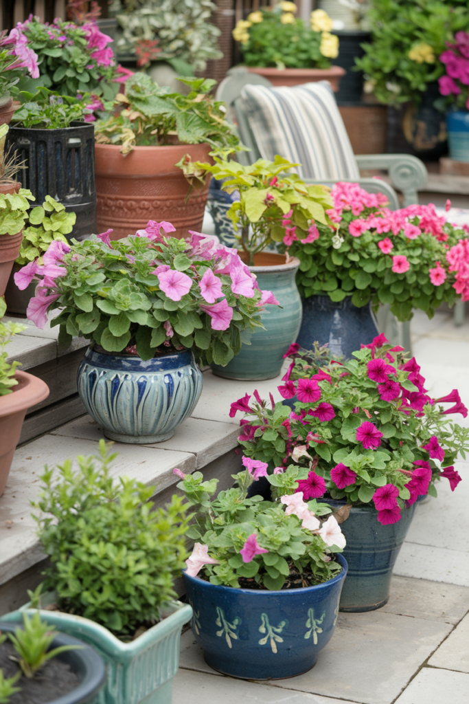 Container garden offering flexible planting options
