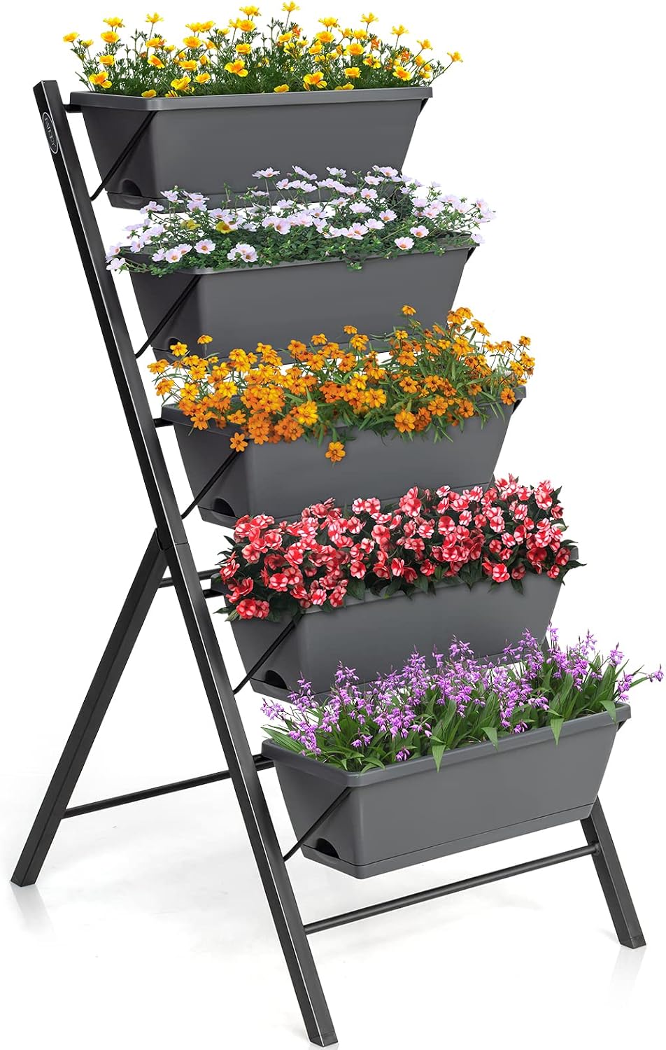 COSTWAY 5-Tier Vertical Raised Garden Bed Planter Box with Drainage Holes