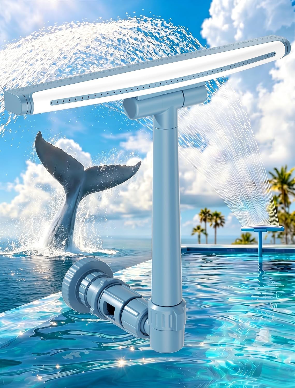 POOLHOUR Height-Adjustable Pool Fountain for Above Ground and Inground Pools