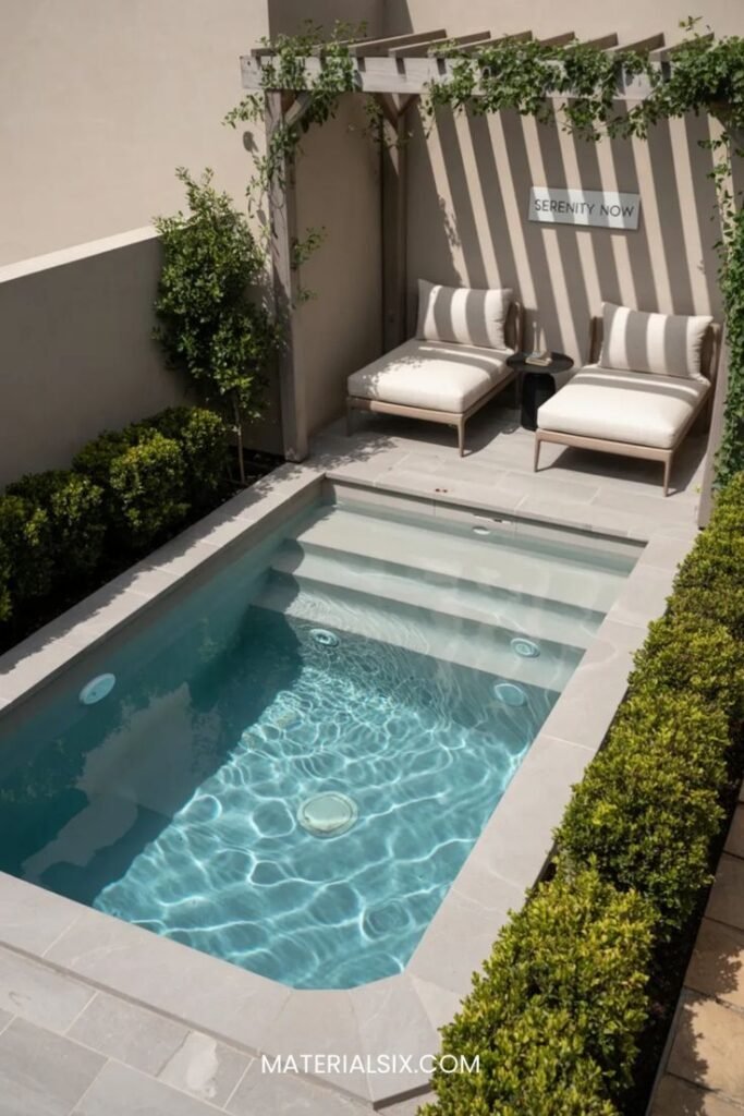 Sleek small plunge pool built for a compact backyard