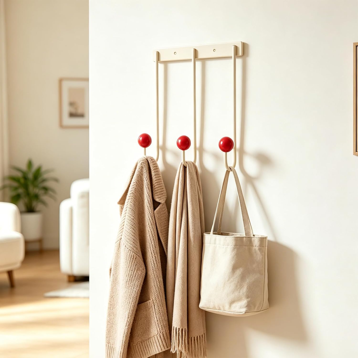 Wall Mount Metal Coat Hooks with Accent Balls for Entryway