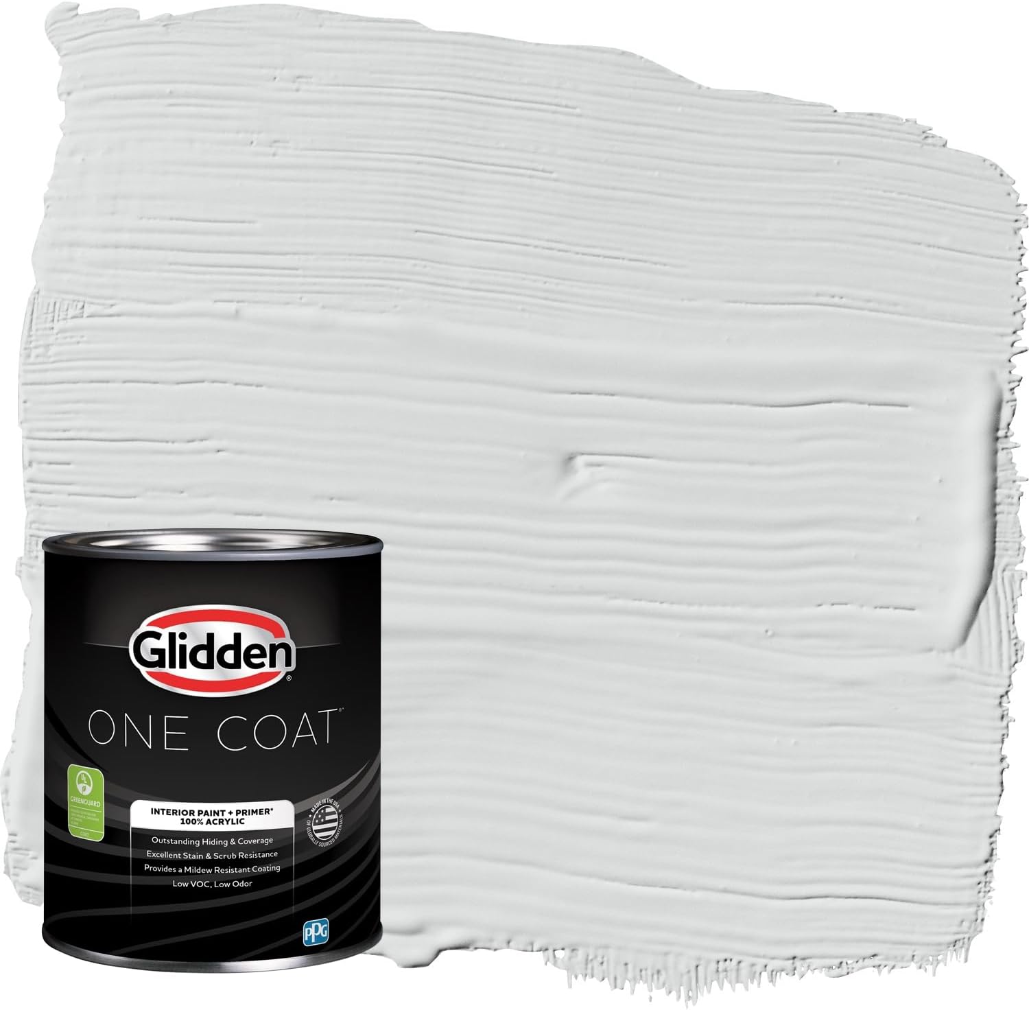 Glidden Interior Paint and Primer, Gray Thin Ice, Eggshell, 1 Quart