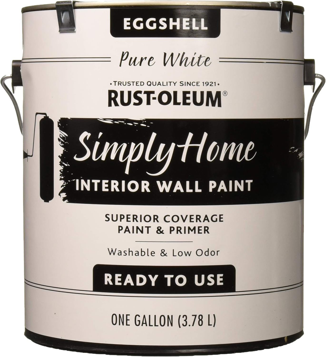 Rust-Oleum Simply Home Interior Wall Paint, Eggshell Pure White, 1 Gallon