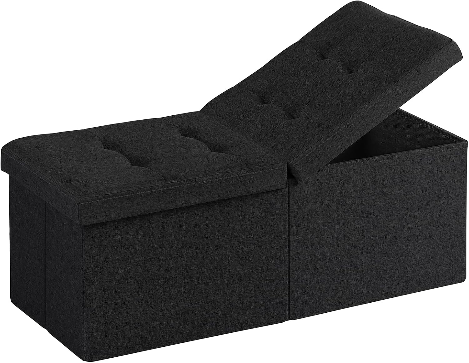 35 Inch Folding Storage Ottoman Bench, End of Bed Footrest with Storage