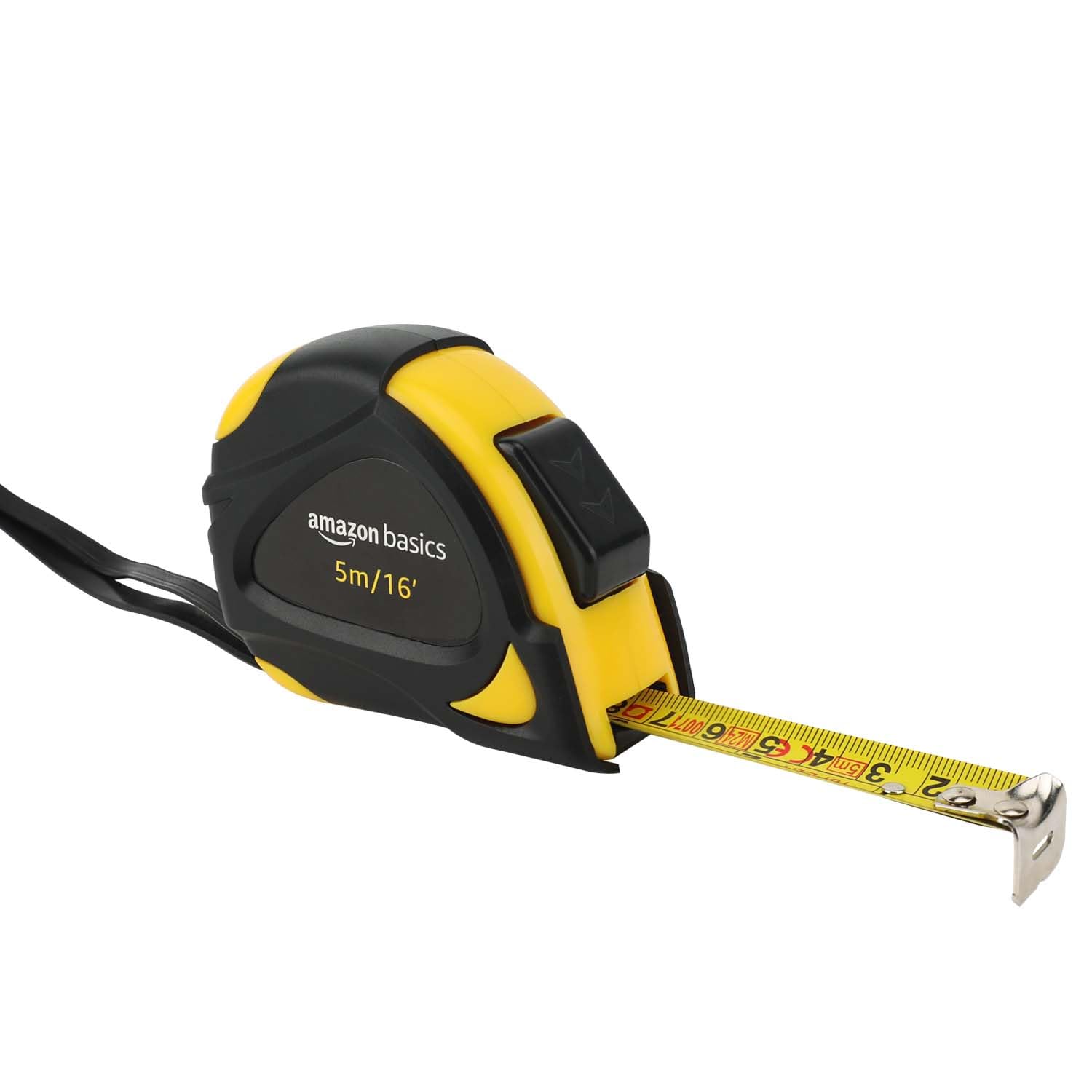 Amazon Basics Self-Locking Tape Measure with Belt Clip, 16 Ft